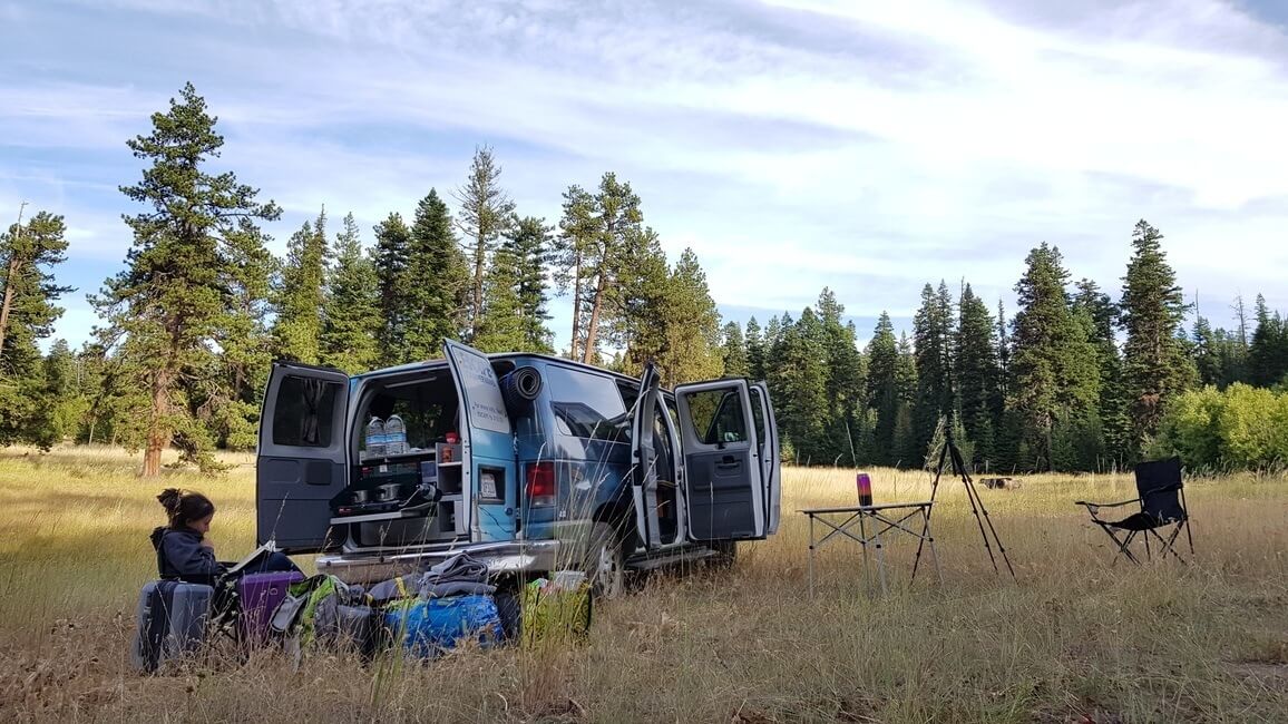 Campervan camping ochoco national forest oregon