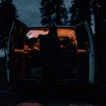 Campervan at night in Yosemite