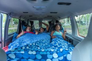 Family campervan trip bed