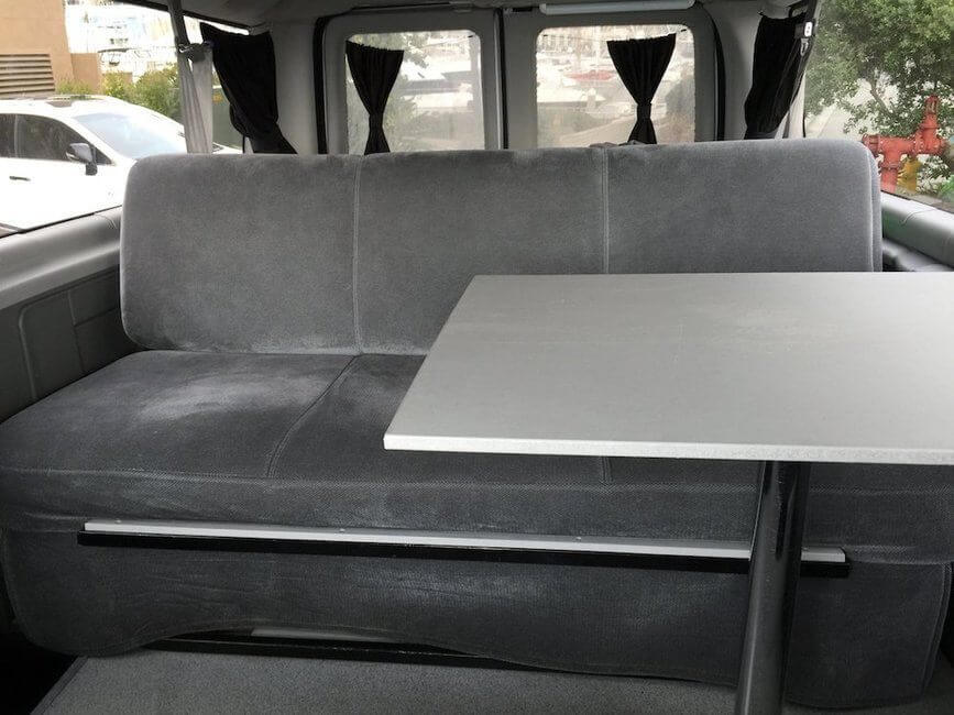 dining room table campervan interior fitout