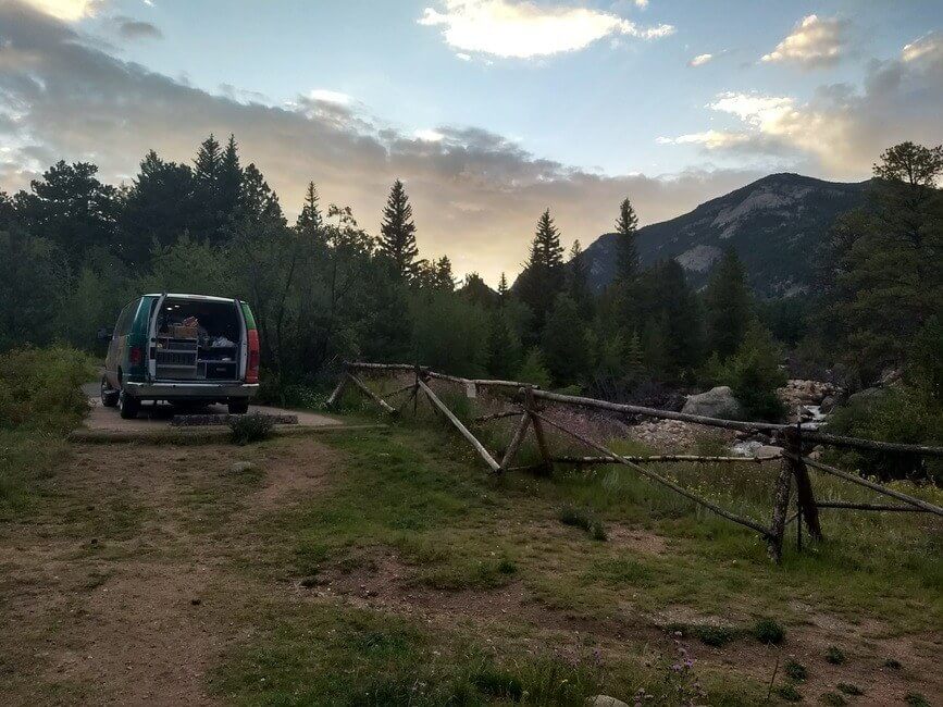 Family Campervan Road Trip Campsite