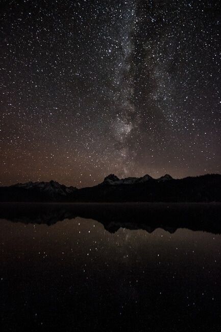 Stars at night at Redfish Lake, Idaho