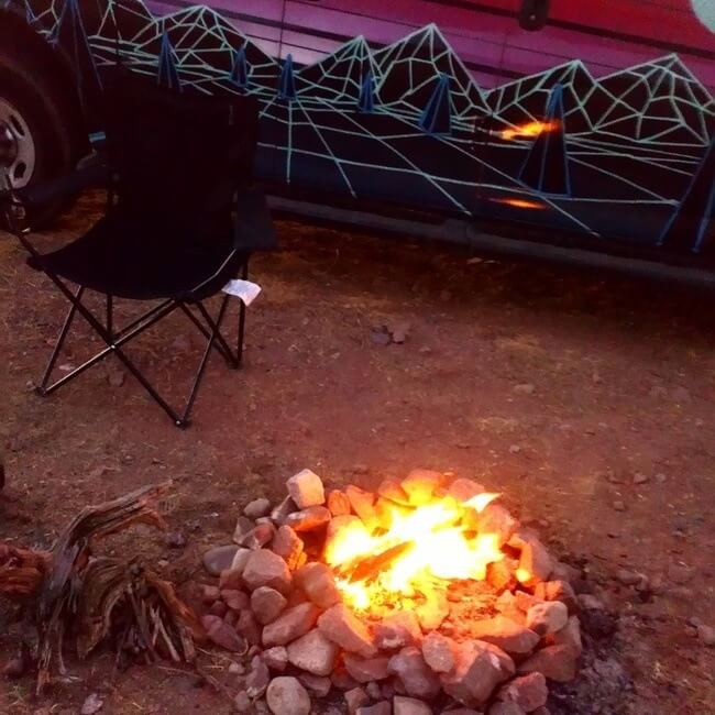Campfire by the Campervan