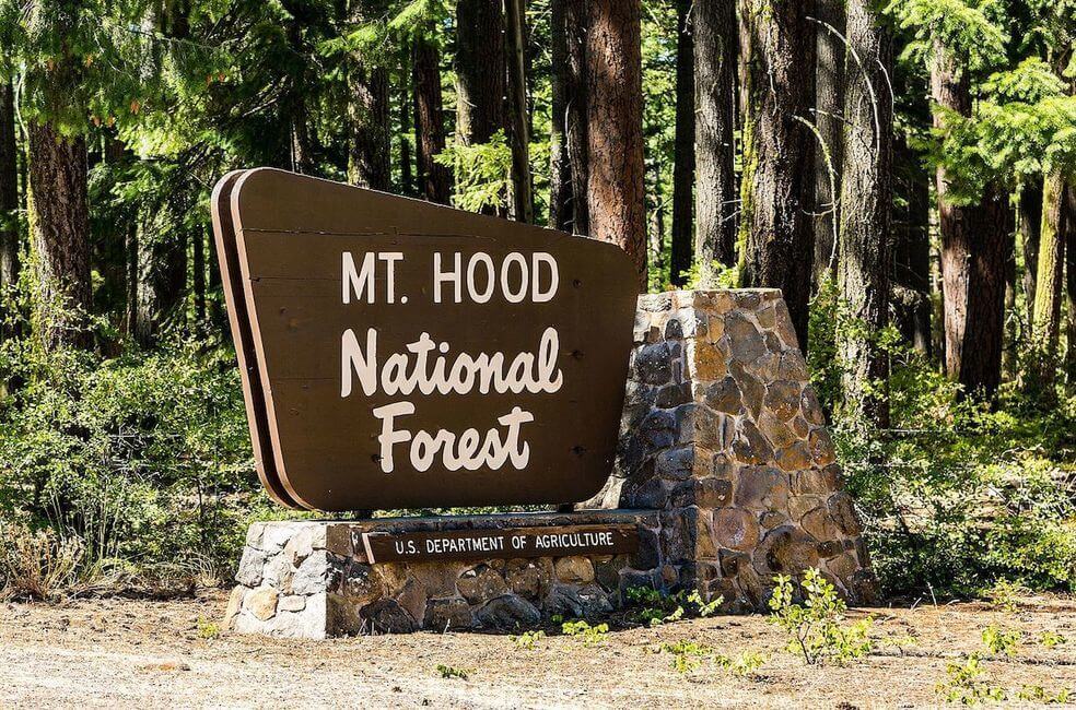 Mt Hood National Forest Sign Oregon