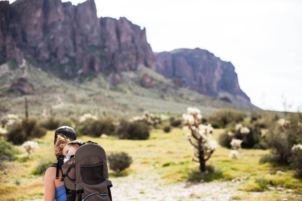 Mother Daughter Hiking at Lost Dutchman Arizona