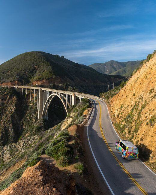 Big Sur Highway 1 Road Trip Campervan Bridge