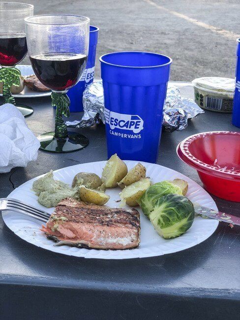 Camping Dinner Family Road Trip with Kids