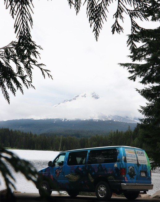 Trillium Lake Oregon Mt Hood View campervan