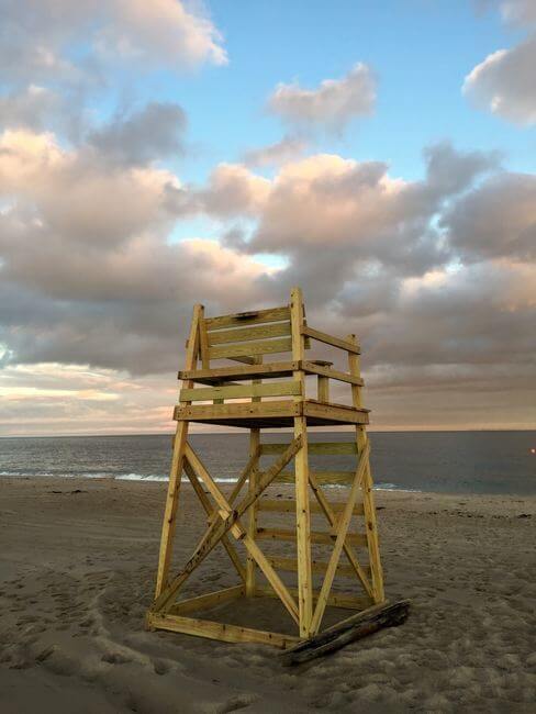 Sunset blue shutters beach charlestown rhode island