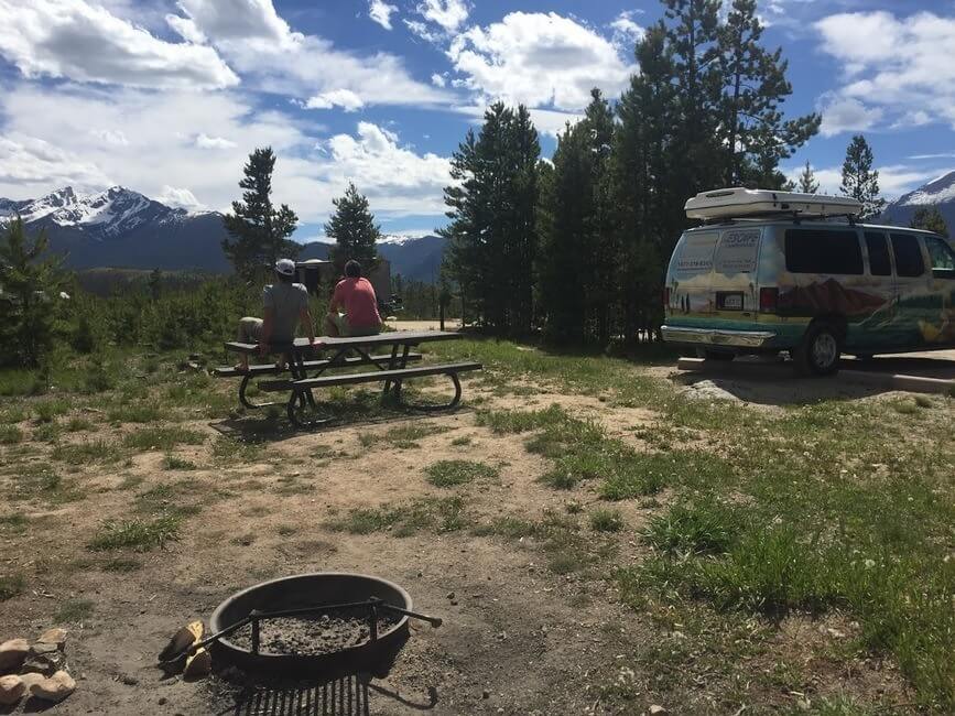 Campervan campsite summer