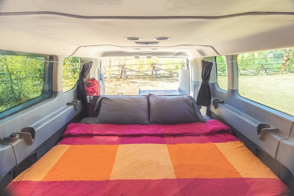 Escape Campervans Big Sur model bed fitout