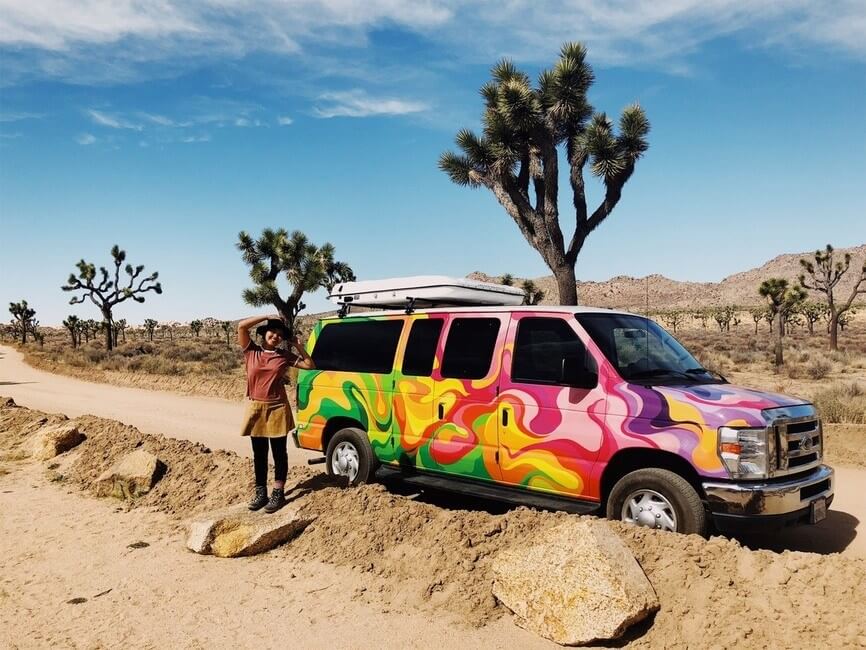 Joshua Tree National Park California Campervan Girl