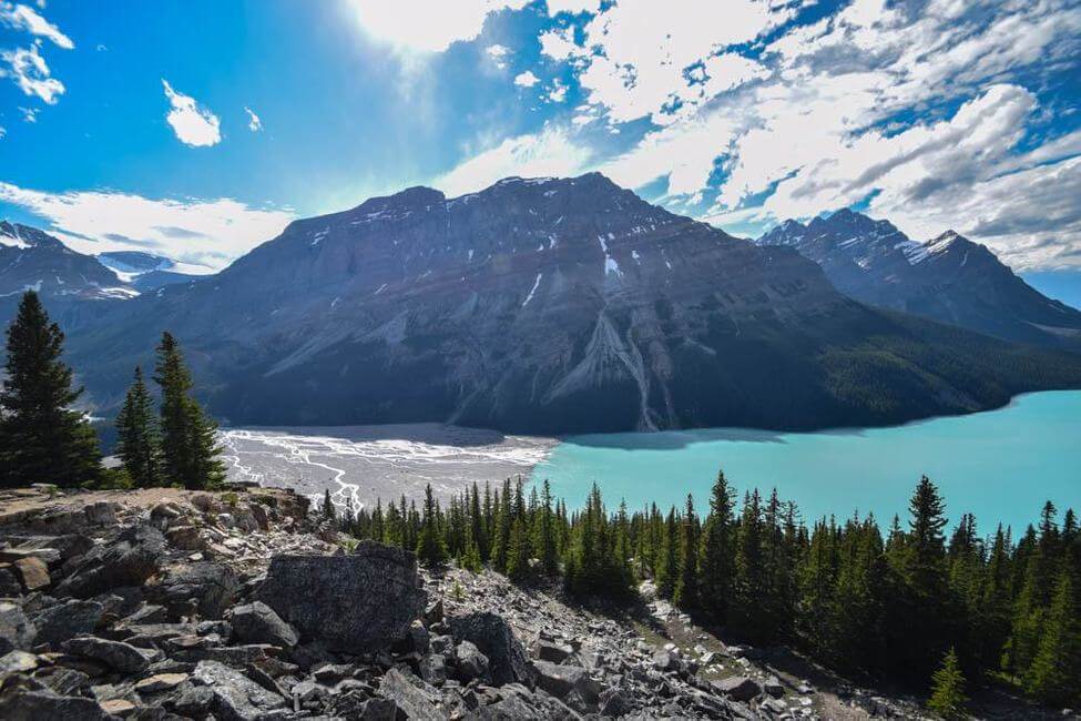 Peyto Lake and Glacier, Icefields Parkway