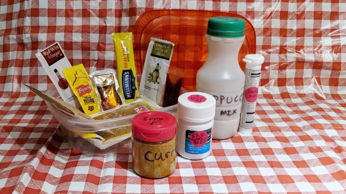 campervan condiments for cooking