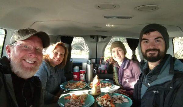 campervan family dinner