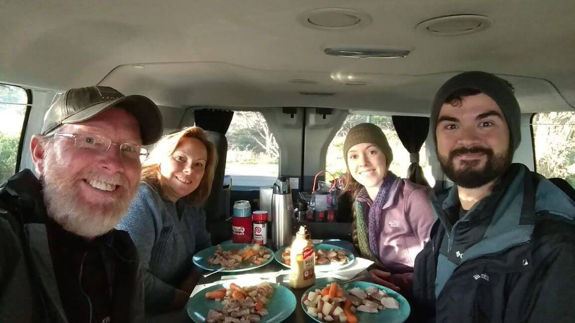 campervan family dinner