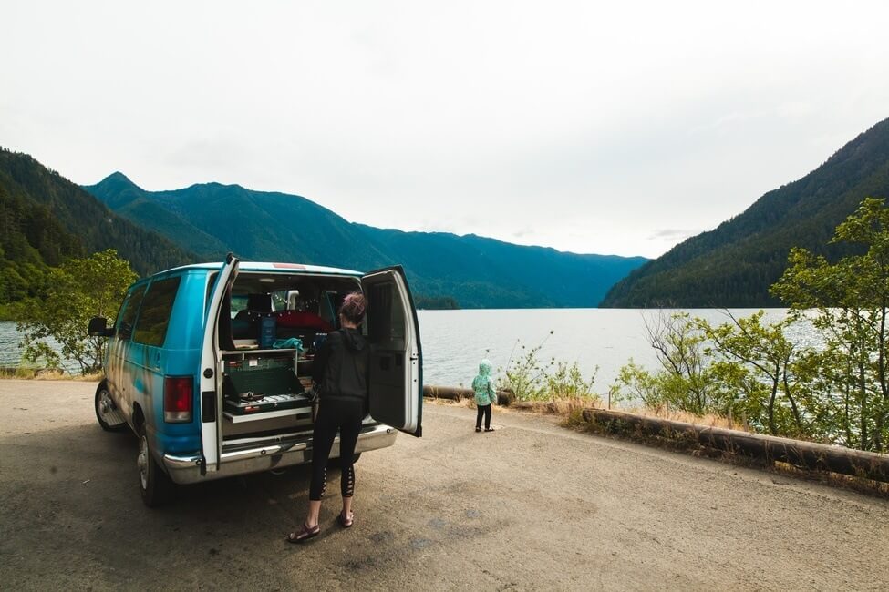 Campervan family road trip in Olympic National Park Washington