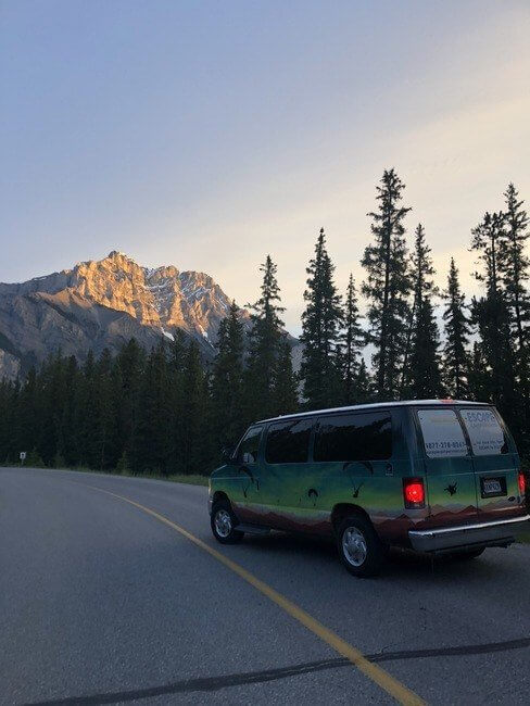 Campervan at Lake Louise, Alberta, Canada