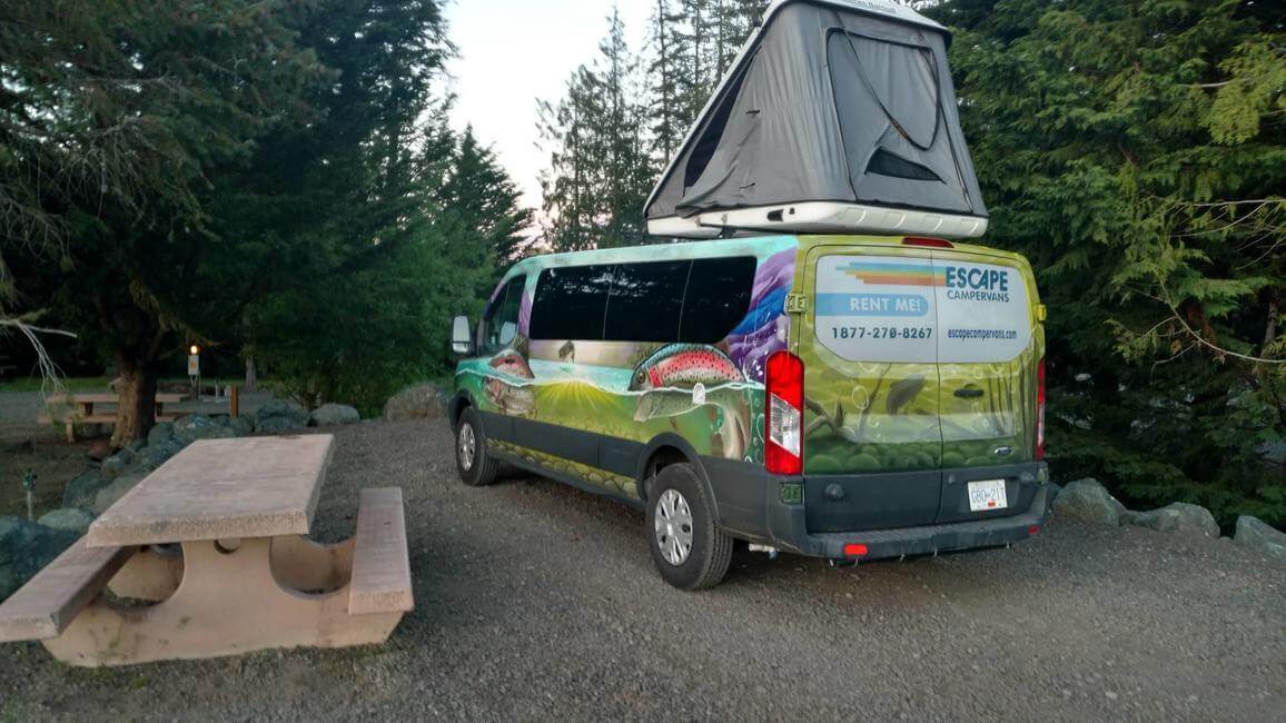 Escape Campervans Big Sur Model Exterior with Rooftop Sleeper