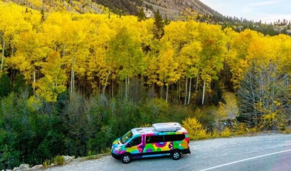 Escape Camper Vans Big Sur model Twin Lakes Colorado fall colors