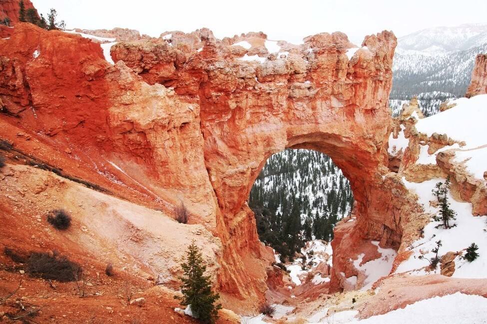 Closeup of natural bridge rock formation in Bryce Canyon National Park, Utah, USA