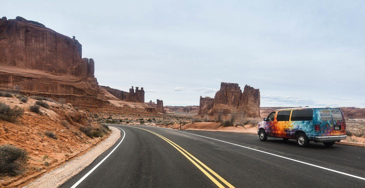 Arches National Park Moab Utah Campervan. Moab is a great camper van rental destination, as you can see as much as possible by staying somewhere new every night.