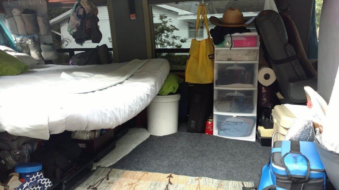 fully loaded camper van interior