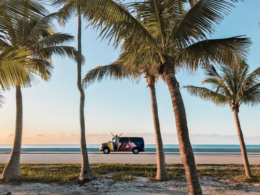 Miami Florida Key West Campervan on the beach