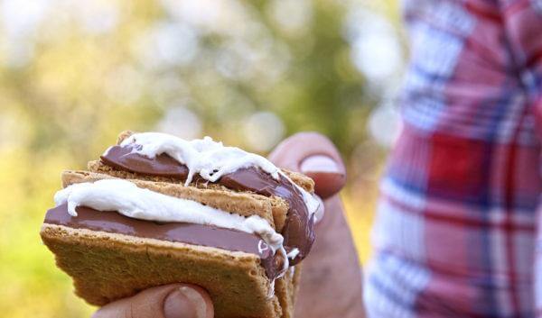 Homemade Smores with Marshmallows, Chocolate and Graham Crackers