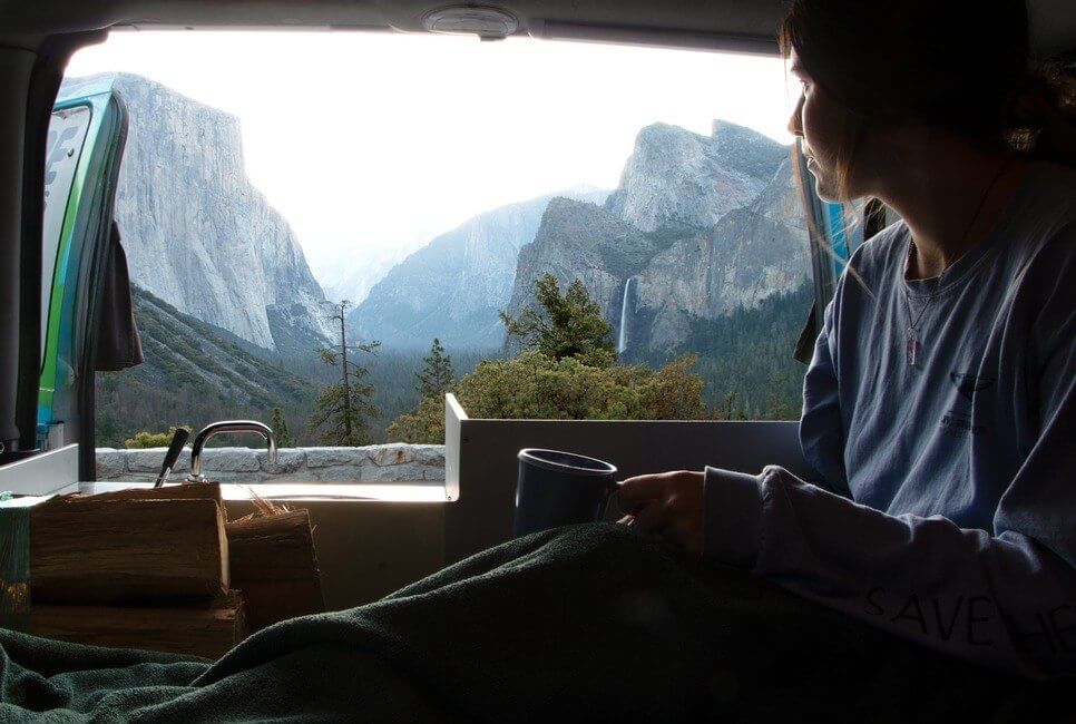 Tunnel View Yosemite National Park by campervan