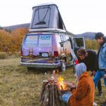 Campervan by Camp Fire in Upstate New York