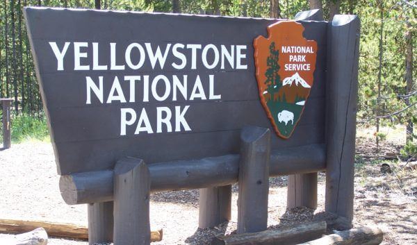 Yellowstone National Park Entrance Sign