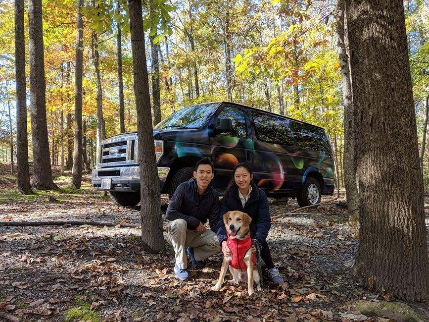 Campervan campsite in Maryland