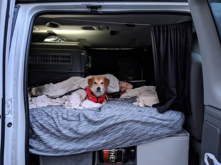 Sleeping in campervan
