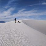 White Sands with dog