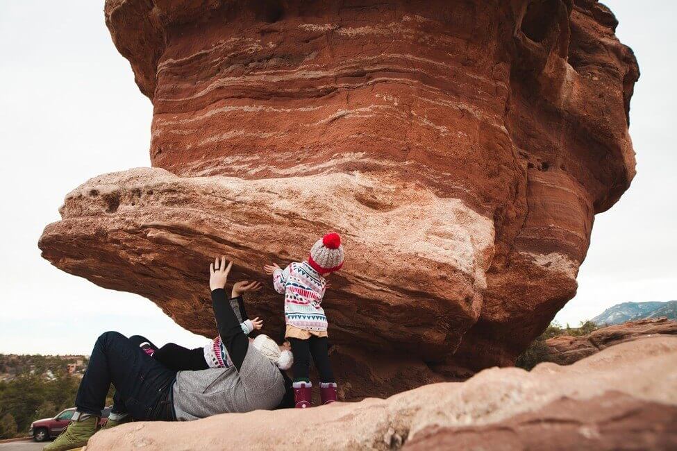 Garden of the Gods Balanced Rock Kids