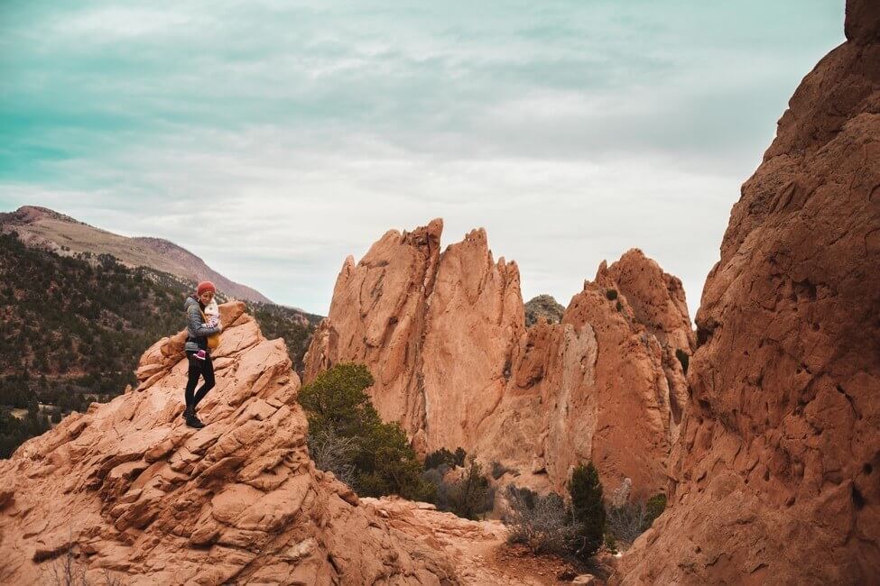 Garden of the Gods Hiking Mom Baby