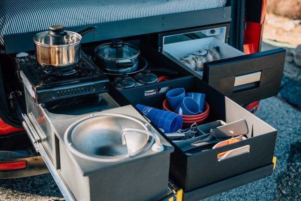 Escape campervan kitchen