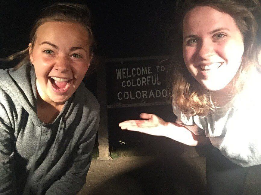 kansas colorado border state sign