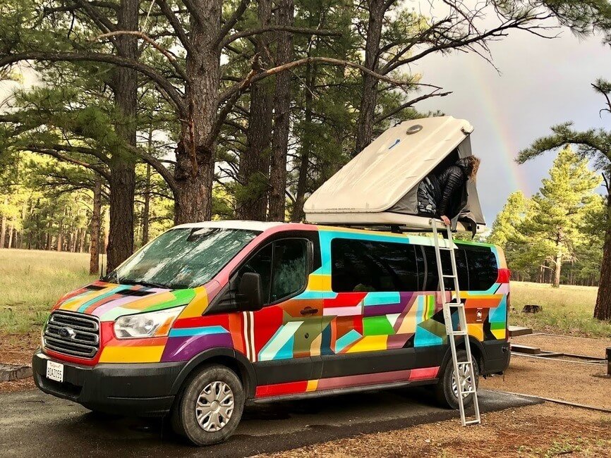 Escape campervan rainbow