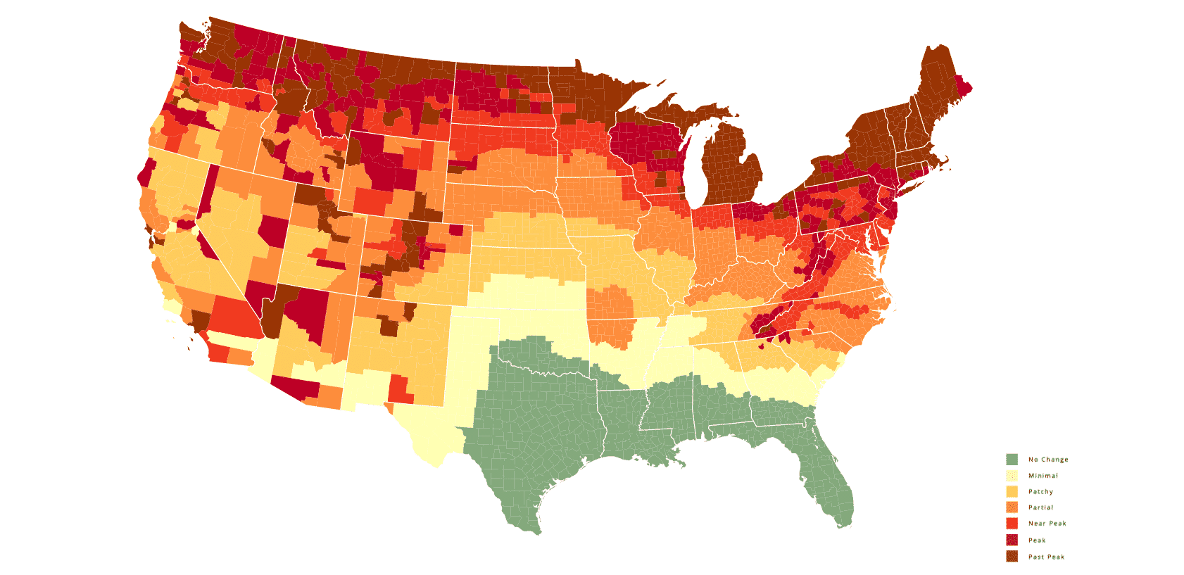 fall foliage map 2022