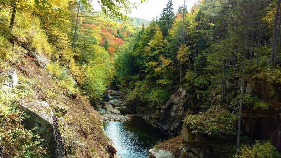 White Mountain National Forest New Hampshire Flume Waterfall