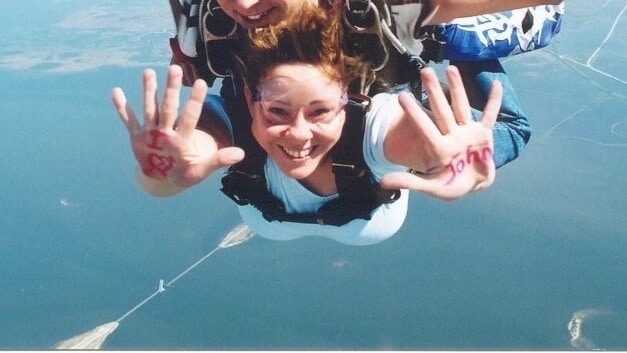 Woman skydiving in Florida