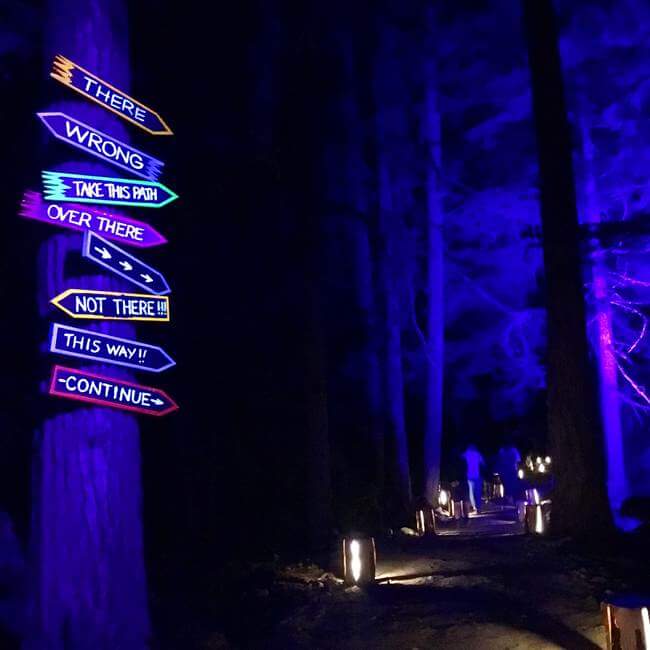 Couple walking down the Vallea Lumina