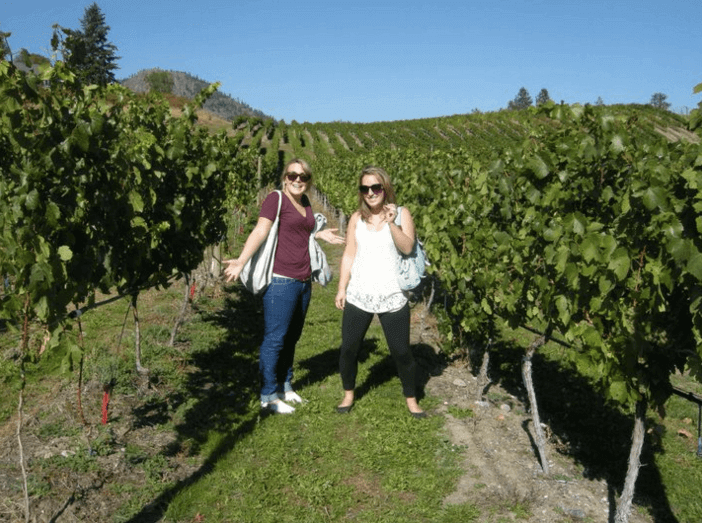 Women standing in a vineyard in Okanagan Valley