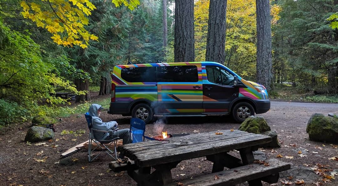 Escape campervan at takeetee lake campground