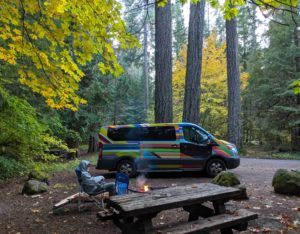 Escape campervan at Tokeetee campground