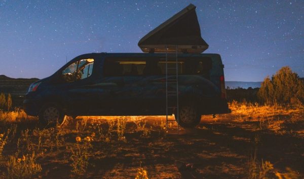 Escape Campervan under starlight