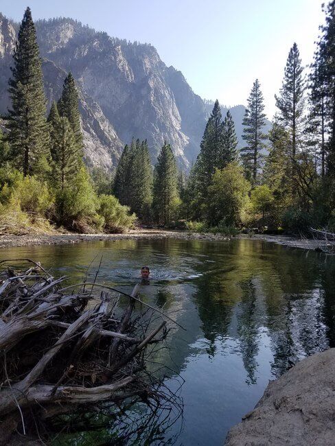 Swimmer in Kings Canyon National Park