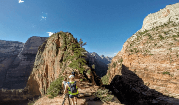 Hikers on Angels Landing in Zion National Park